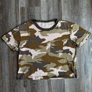 Madewell Camo Crop T Shirt Medium Boxy Fit